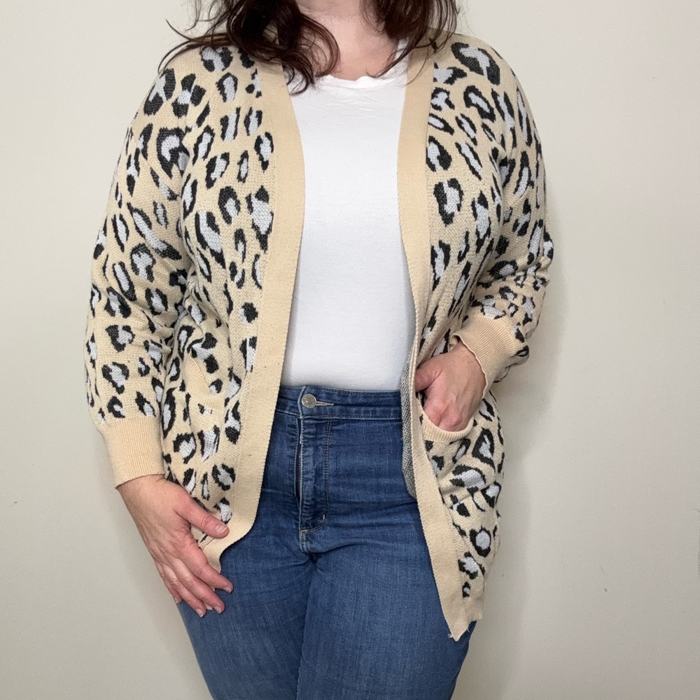 Leopard Print Cardigan Sweater